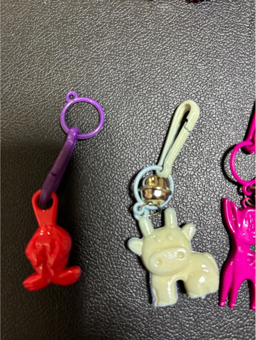 Vintage Plastic Bell Charm Lot of 13 Baby Bottles Fruit Animals Cowboy - Picture 4 of 4